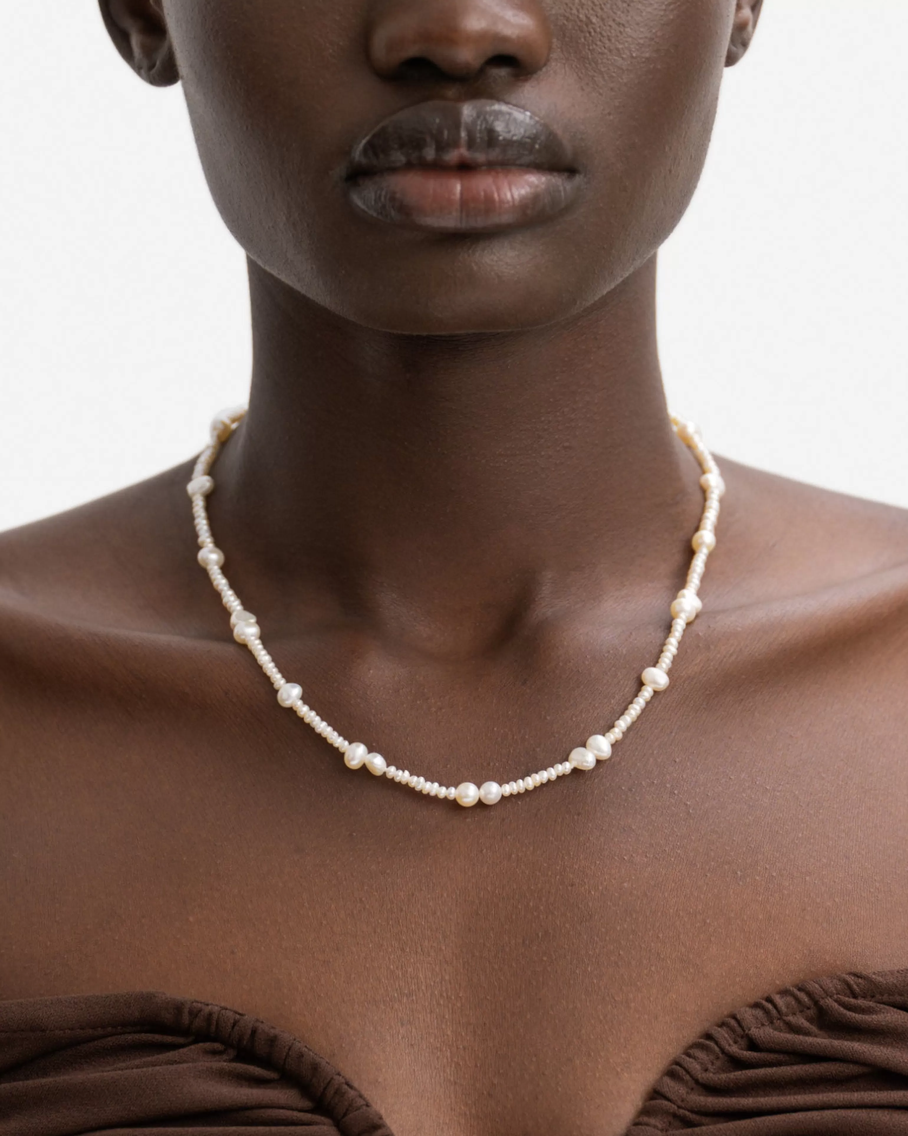 Pearls^BRUNA The Label Borchia Necklace 18k Gold Vermeil & Pearls