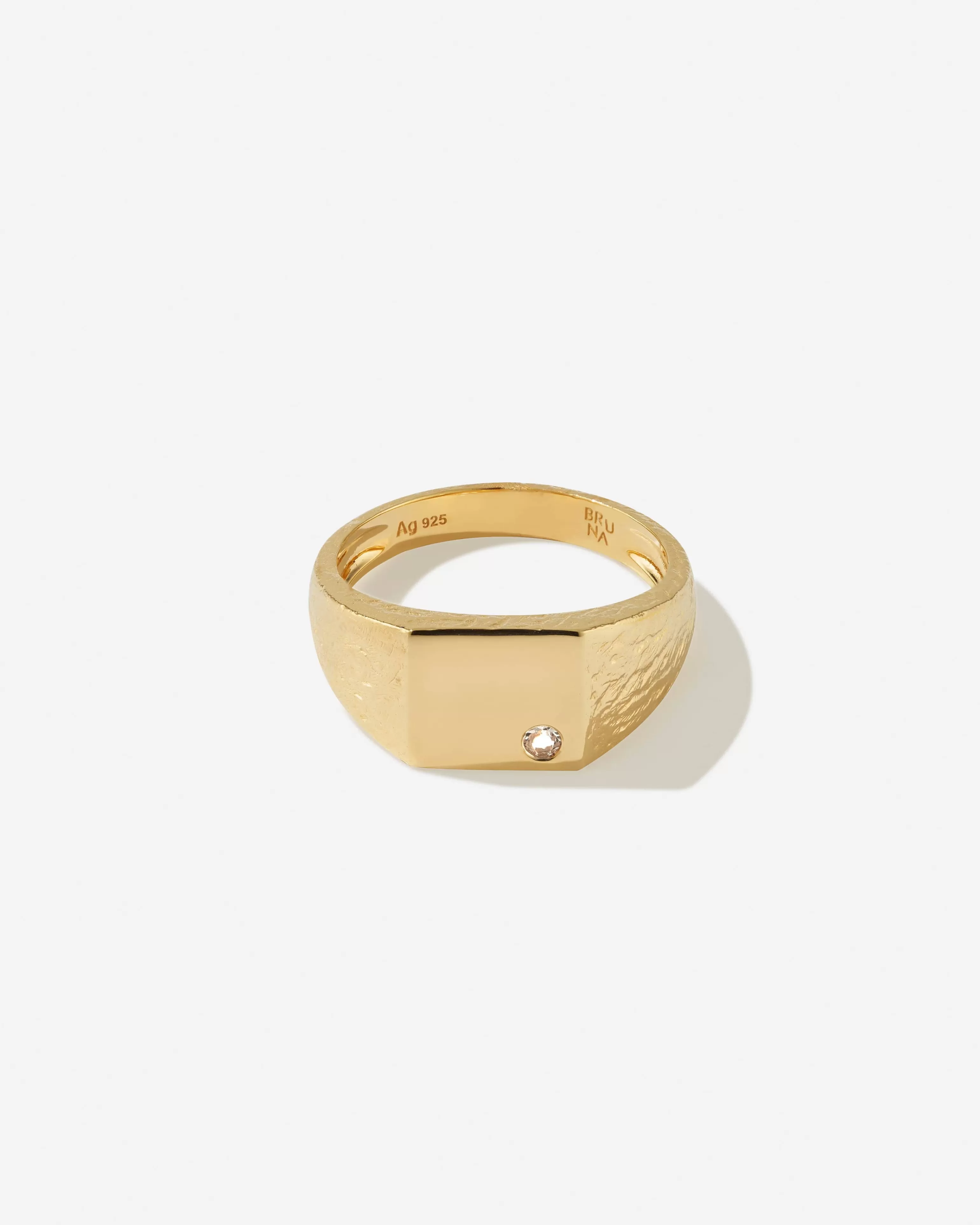 Gemstones^BRUNA The Label Cannes Pinky Ring 18k Gold Vermeil & Gemstones