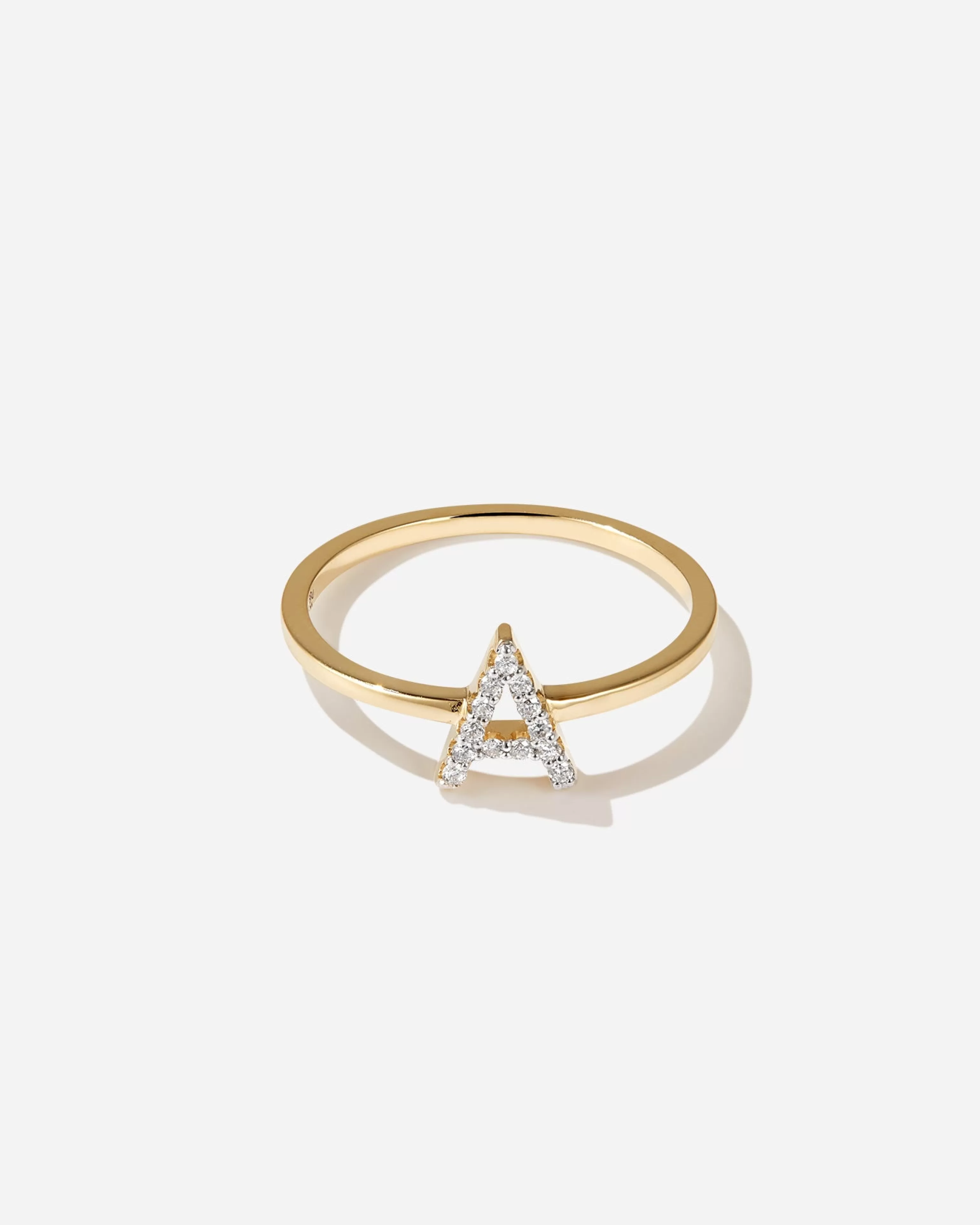 Stacking Rings | Delicate^BRUNA The Label Lab-Grown Diamond Letter Ring 14k Yellow Gold