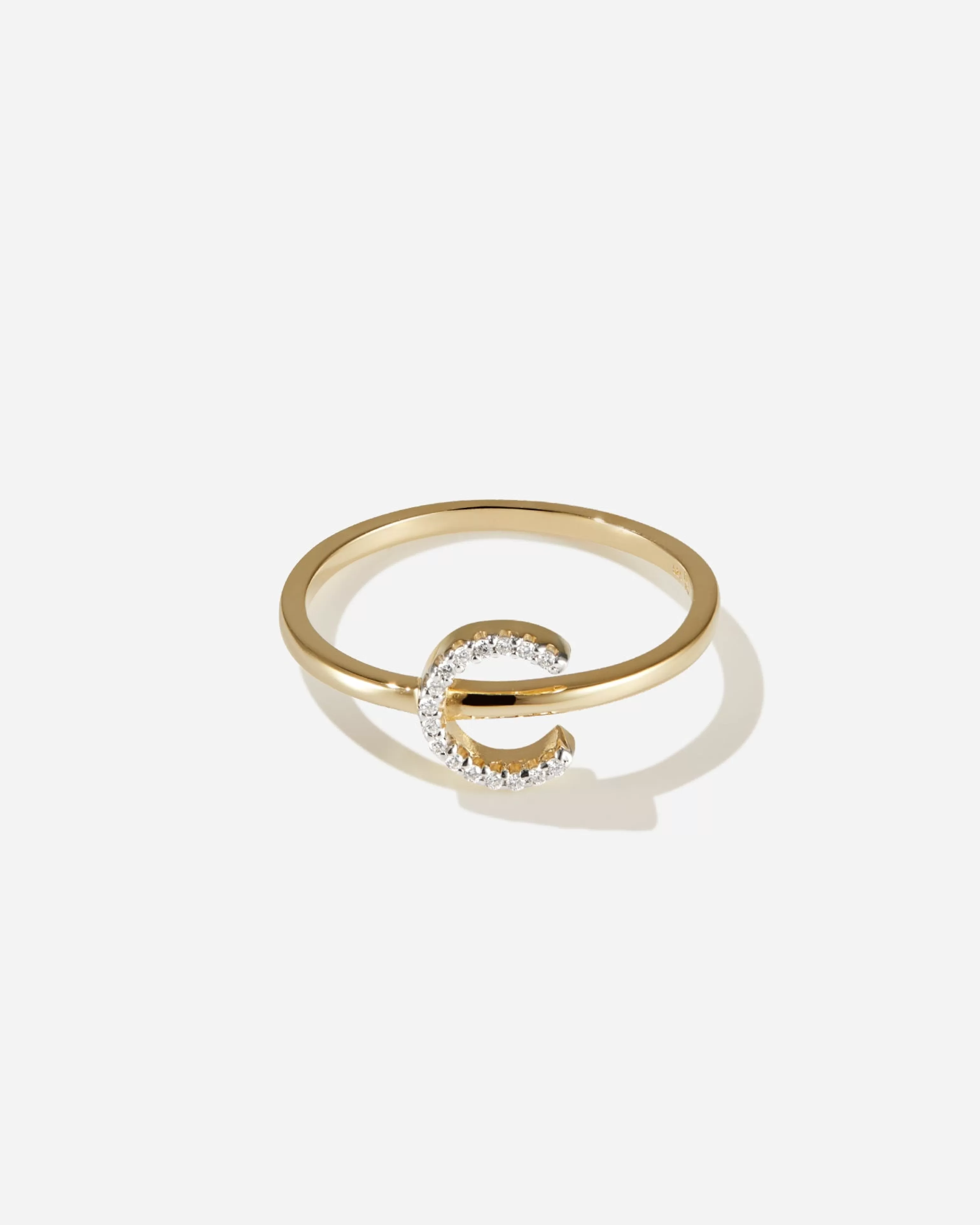 Stacking Rings | Delicate^BRUNA The Label Lab-Grown Diamond Letter Ring 14k Yellow Gold